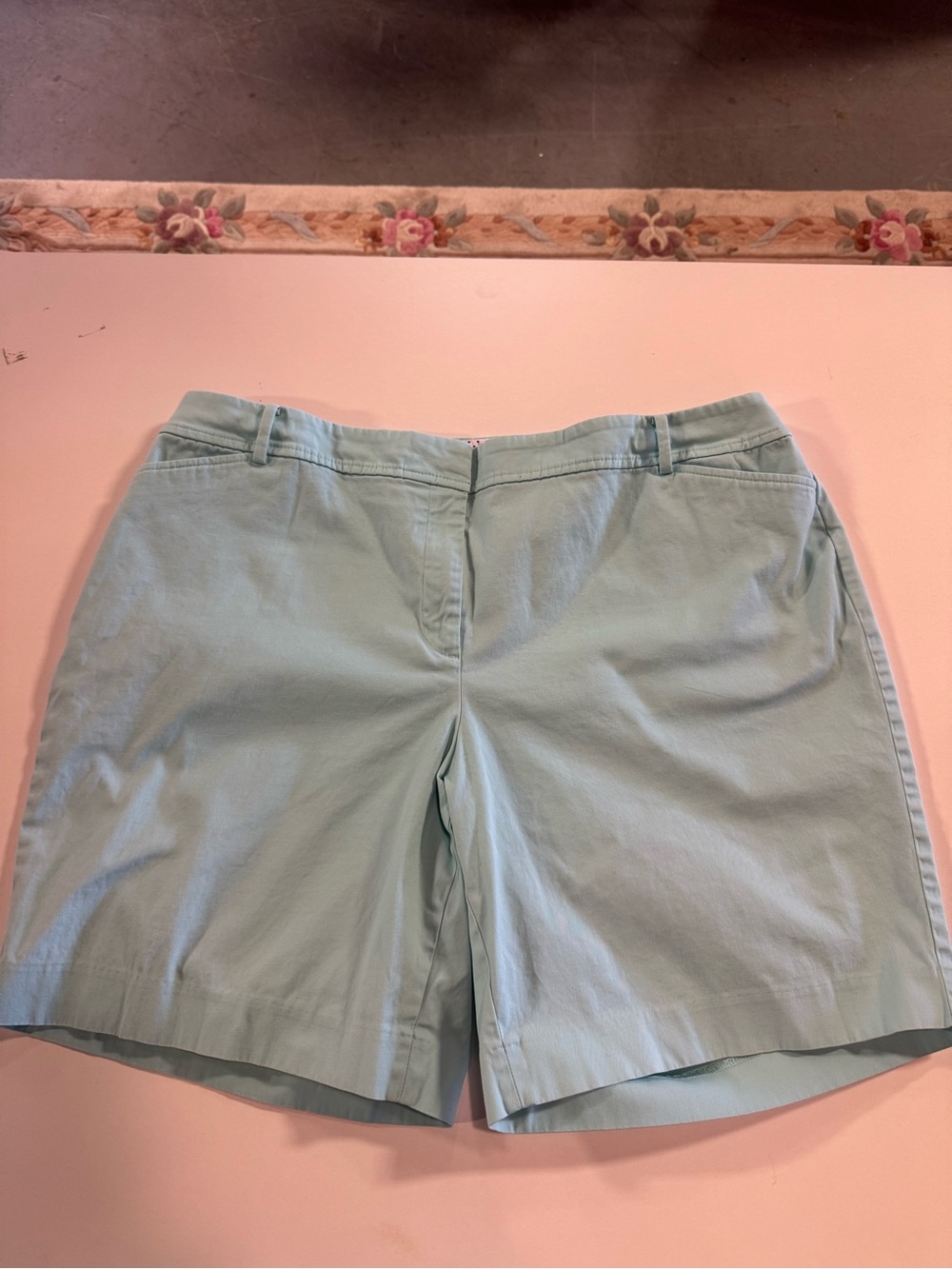 Talbots Light Aqua Cotton Bermuda Shorts